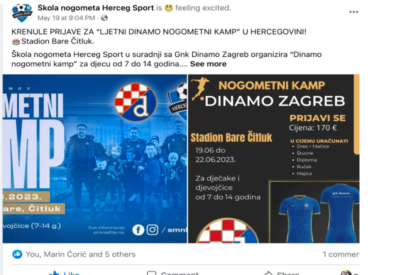  - Ljetni Dinamo nogometni kamp
